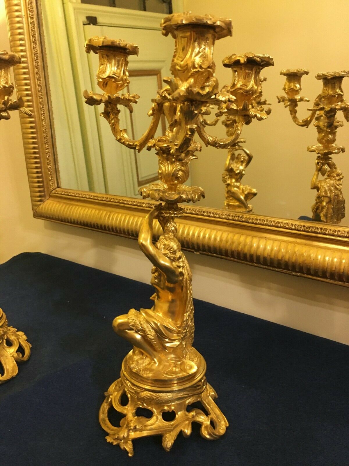Paire de Candélabres Bougeoirs Louis XV XIXème siècle