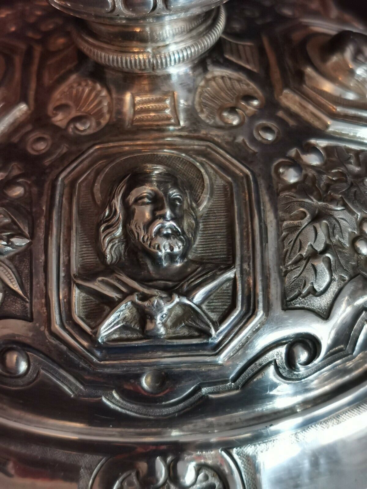 Ancien calice en argent massif et vermeil