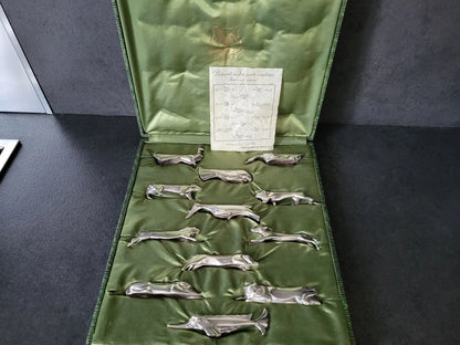 Coffret de 12 porte-couteaux animaux – Christofle Gallia (modèle Sandoz)