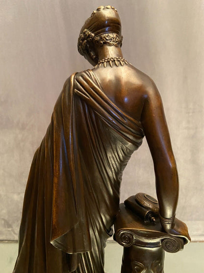 Superbe  sculpture XIXe Sapho debout  Bronze patiné daté 1848