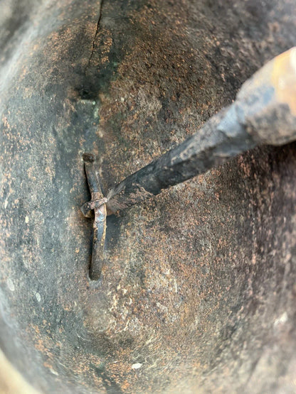 ANCIENNE CLOCHE SONNAILLE FER FORGE ART POPULAIRE DEVOUASSOUD