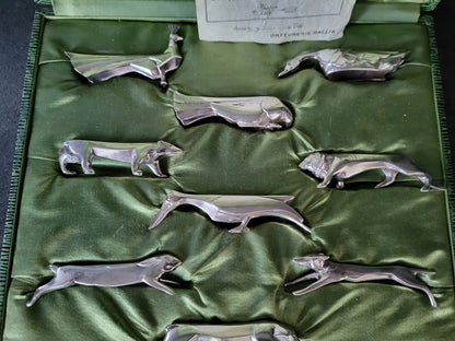 Coffret de 12 porte-couteaux animaux – Christofle Gallia (modèle Sandoz)