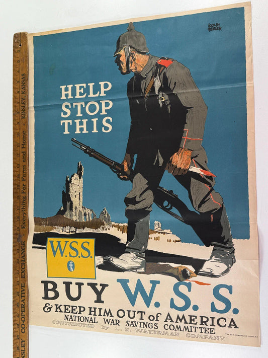 Affiche original propagande américaine Adolph Treidler Allemagne 1915