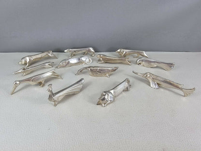Ensemble de 12 porte-couteaux Christofle Gallia en métal argenté