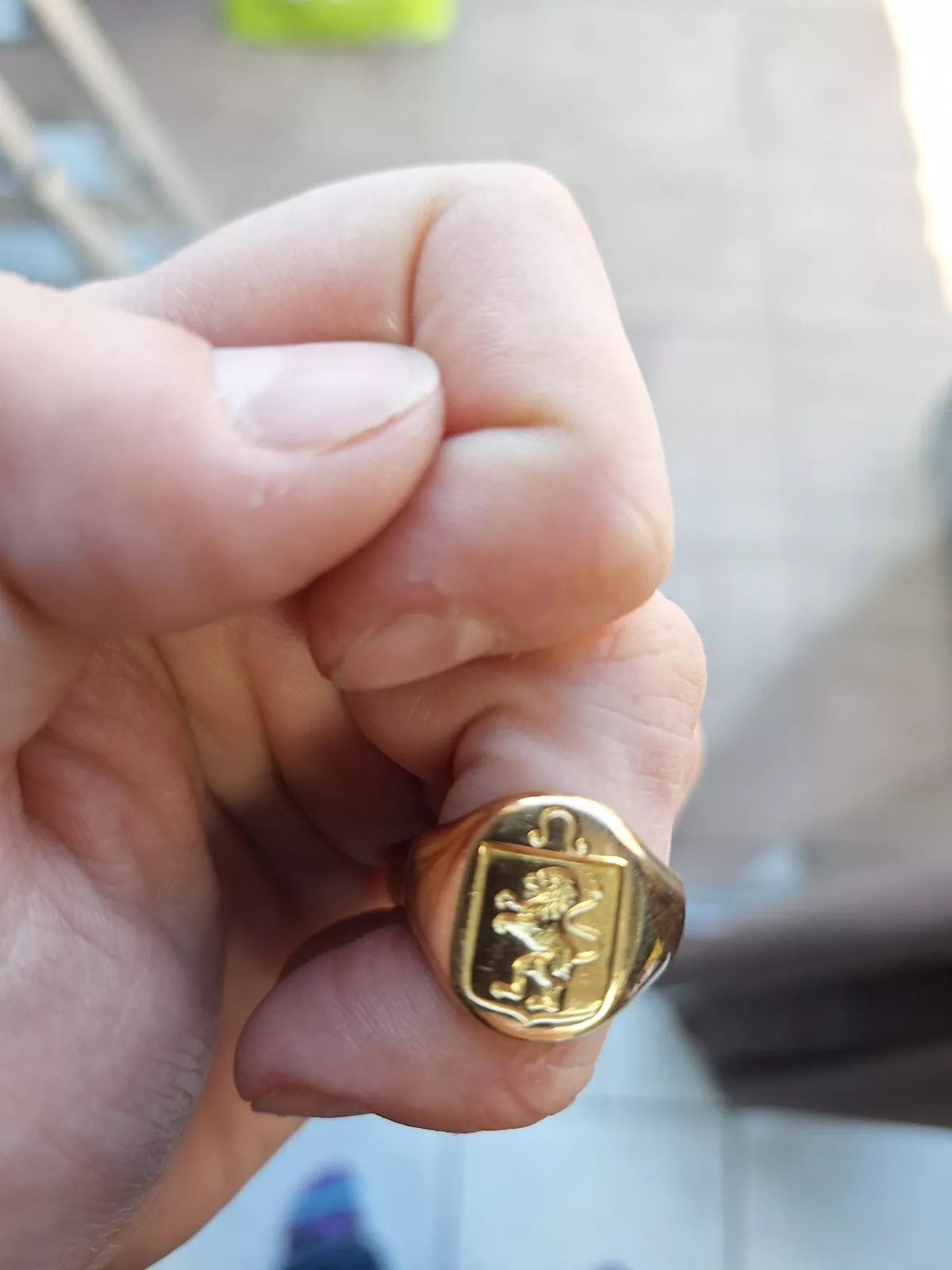 Chevalière or 18 carats Lion des Flandres