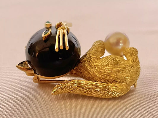 MAGNIFIQUE BROCHE PENDENTIF FRANÇAISE EN OR