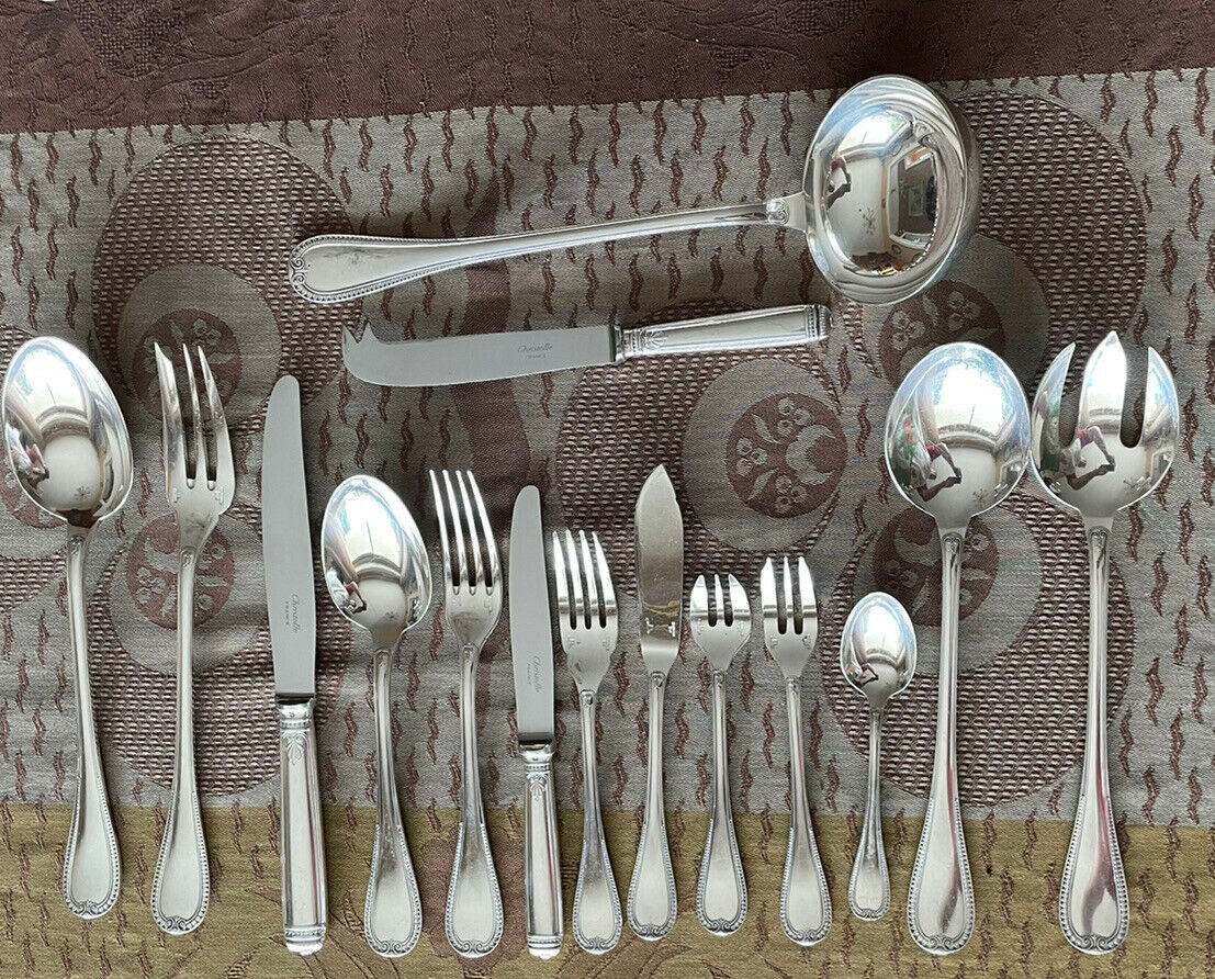 MENAGERE EN METAL ARGENTE CHRISTOFLE MODELE MALMAISON