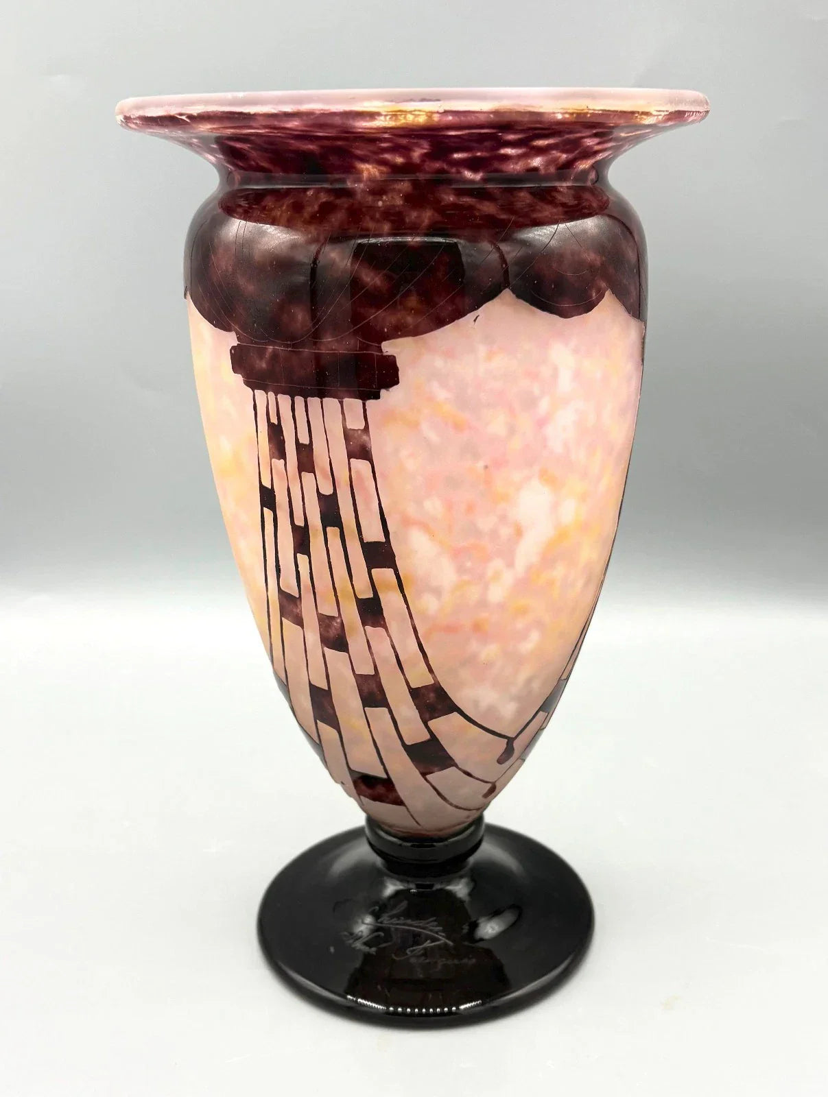 VASE PATE DE VERRE ART DECO "COLLIERS" SCHNEIDER LE VERRE FRANCAIS 1930