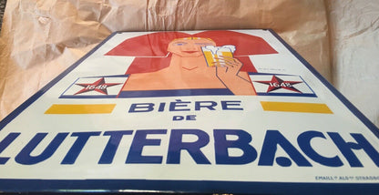 Ancienne plaque émaillée bière de Lutterbach