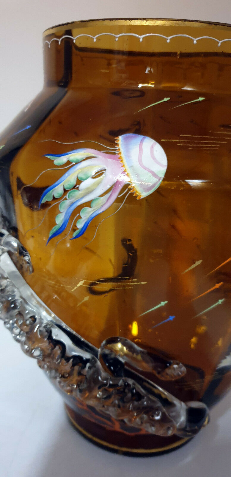 Vase cylindrique en verre émaillé