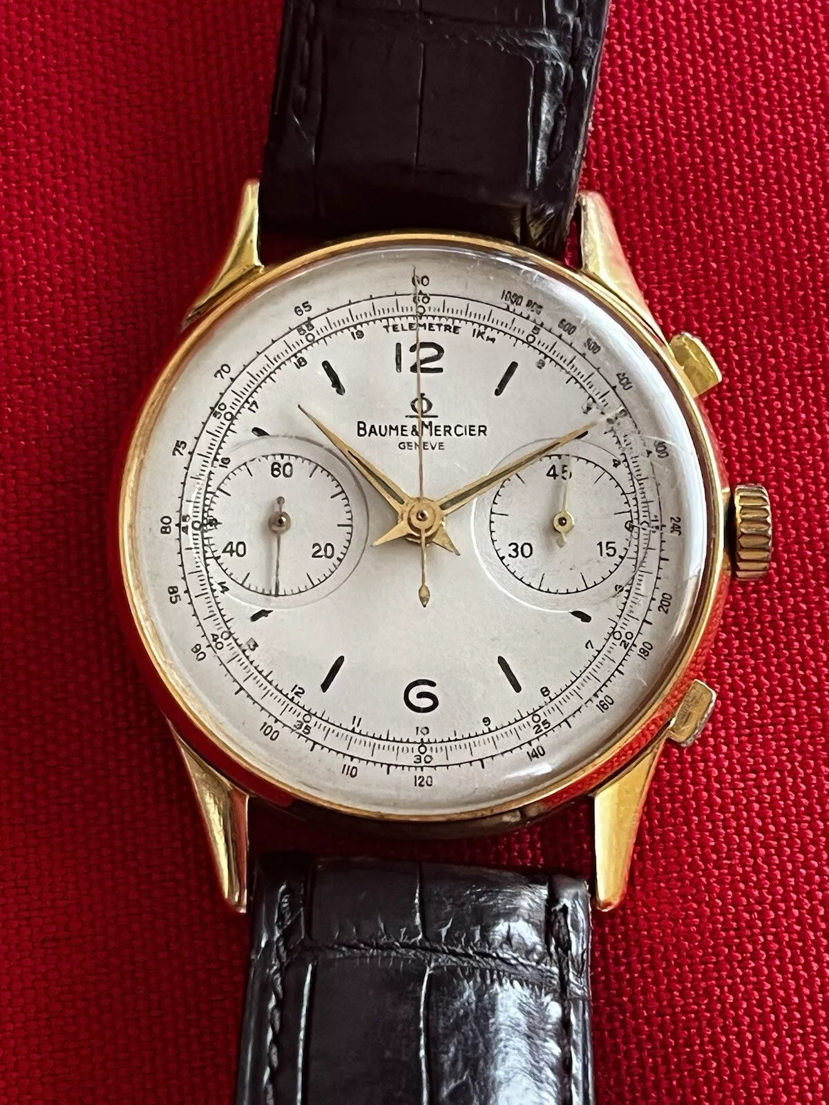 Montre Baume & Mercier chronographe en or 18K
