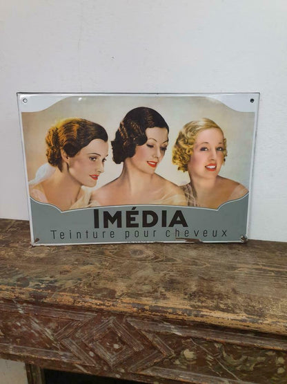 Plaque emmaillée Imedia Teinture de l'Oréal