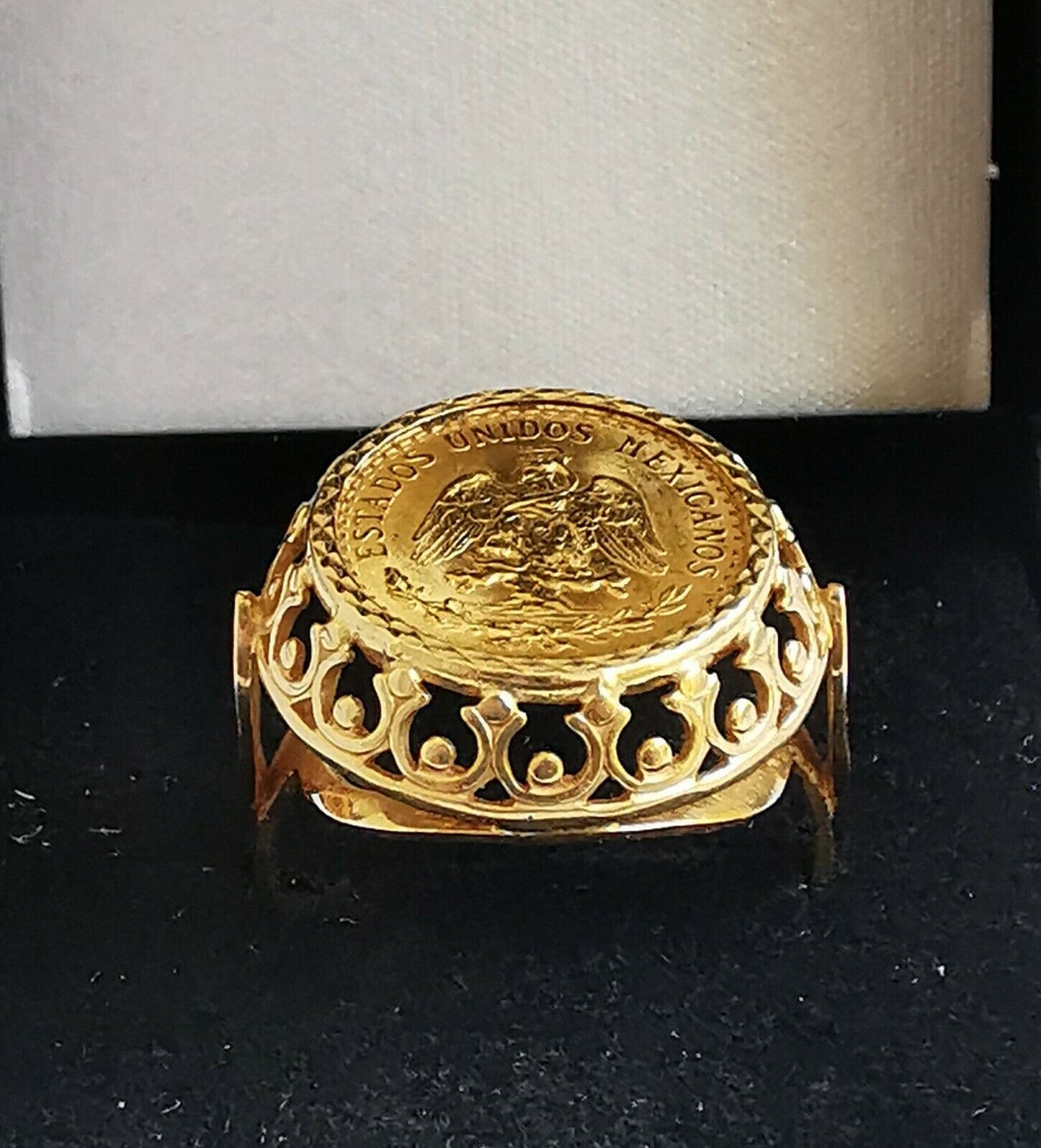 BAGUE EN OR PIÈCE OR 2 PESOS 1945