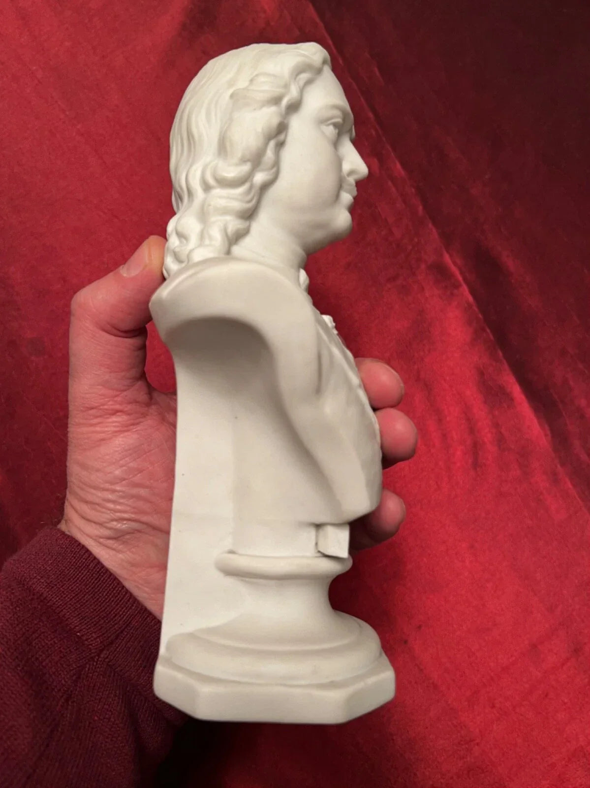 Statuette buste de Pierre Ier biscuit Empire russe