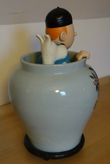 Rare set complet Potiche Tintin Lotus Bleu moulinsart 2011