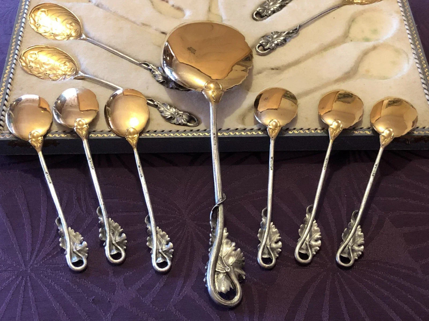 Superbe Service à Glace en argent massif