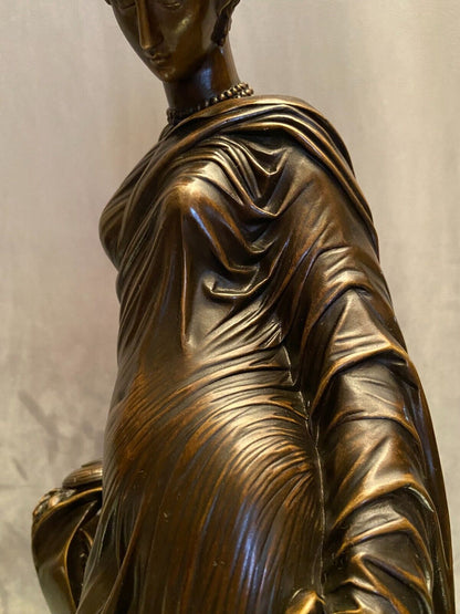 Superbe  sculpture XIXe Sapho debout  Bronze patiné daté 1848