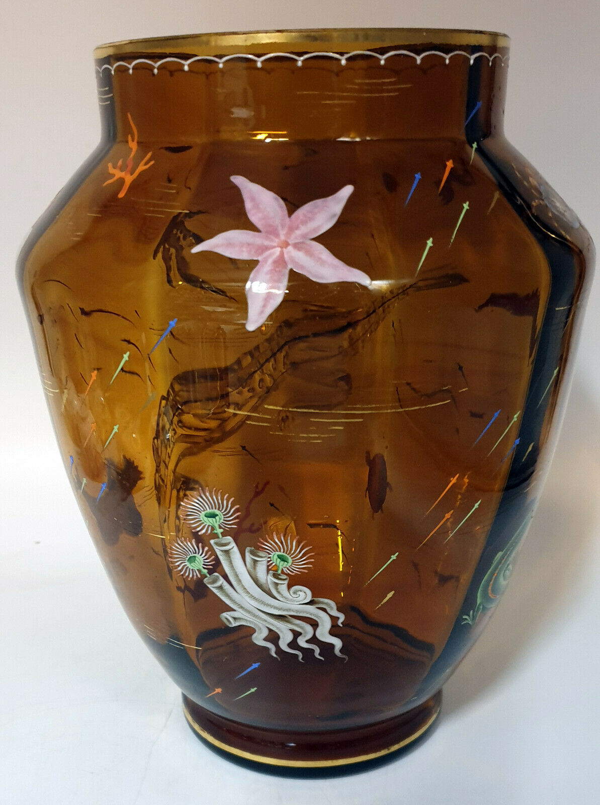 Vase cylindrique en verre émaillé