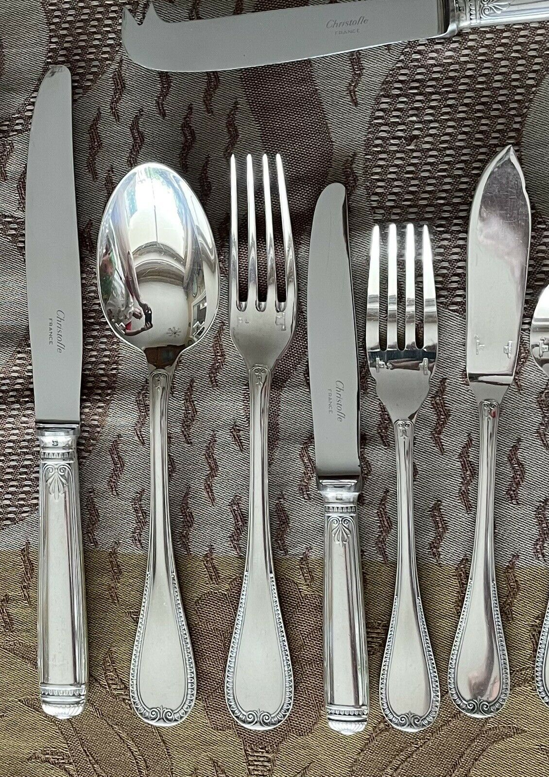 MENAGERE EN METAL ARGENTE CHRISTOFLE MODELE MALMAISON