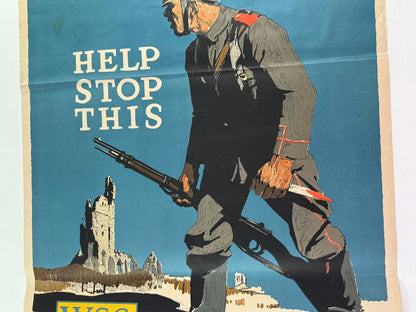 Affiche original propagande américaine Adolph Treidler Allemagne 1915