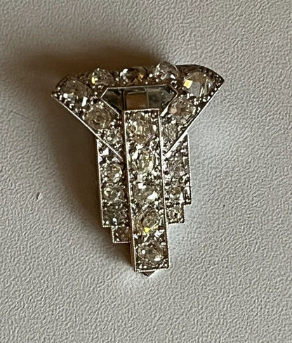 Broche clip Art Déco en diamants – 2,40 ct