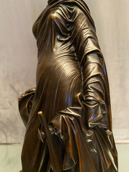 Superbe  sculpture XIXe Sapho debout  Bronze patiné daté 1848