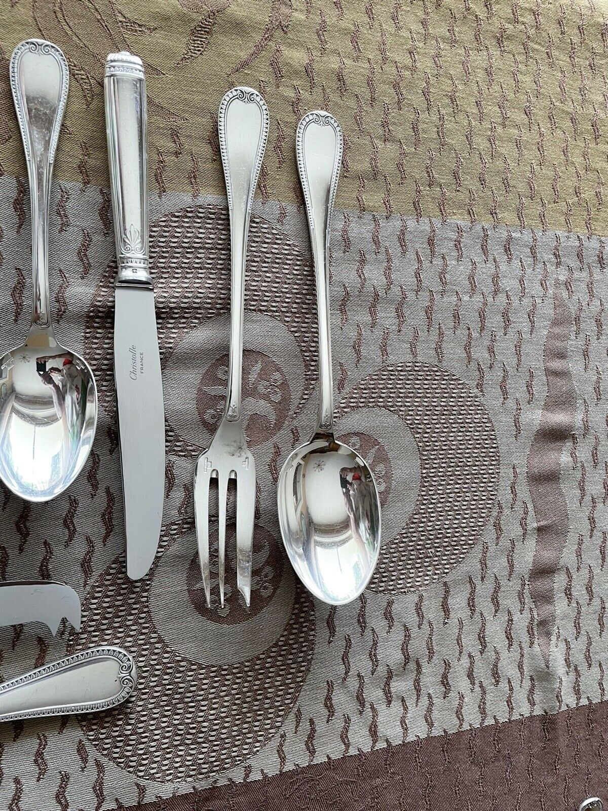 MENAGERE EN METAL ARGENTE CHRISTOFLE MODELE MALMAISON