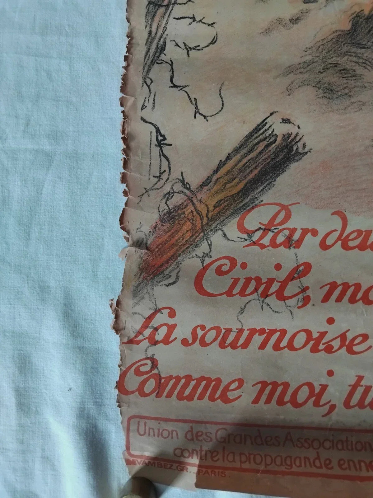 ANCIENNE AFFICHE GUERRE SIGNEE MAURICE NEUMONT 1868-1930