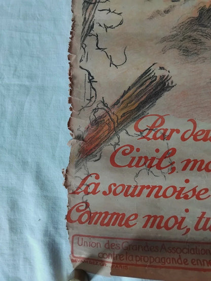 ANCIENNE AFFICHE GUERRE SIGNEE MAURICE NEUMONT 1868-1930