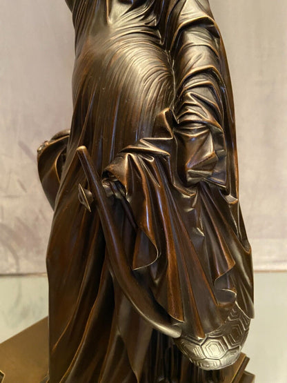 Superbe  sculpture XIXe Sapho debout  Bronze patiné daté 1848