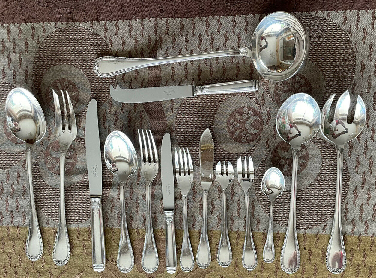 MENAGERE EN METAL ARGENTE CHRISTOFLE MODELE MALMAISON