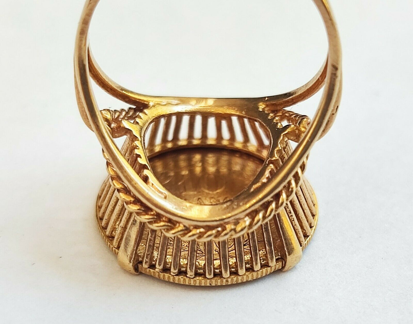 BAGUE CHEVALIÈRE OR 18 K PIECE 10 FRANCS OR NAPOLÉON III 1866