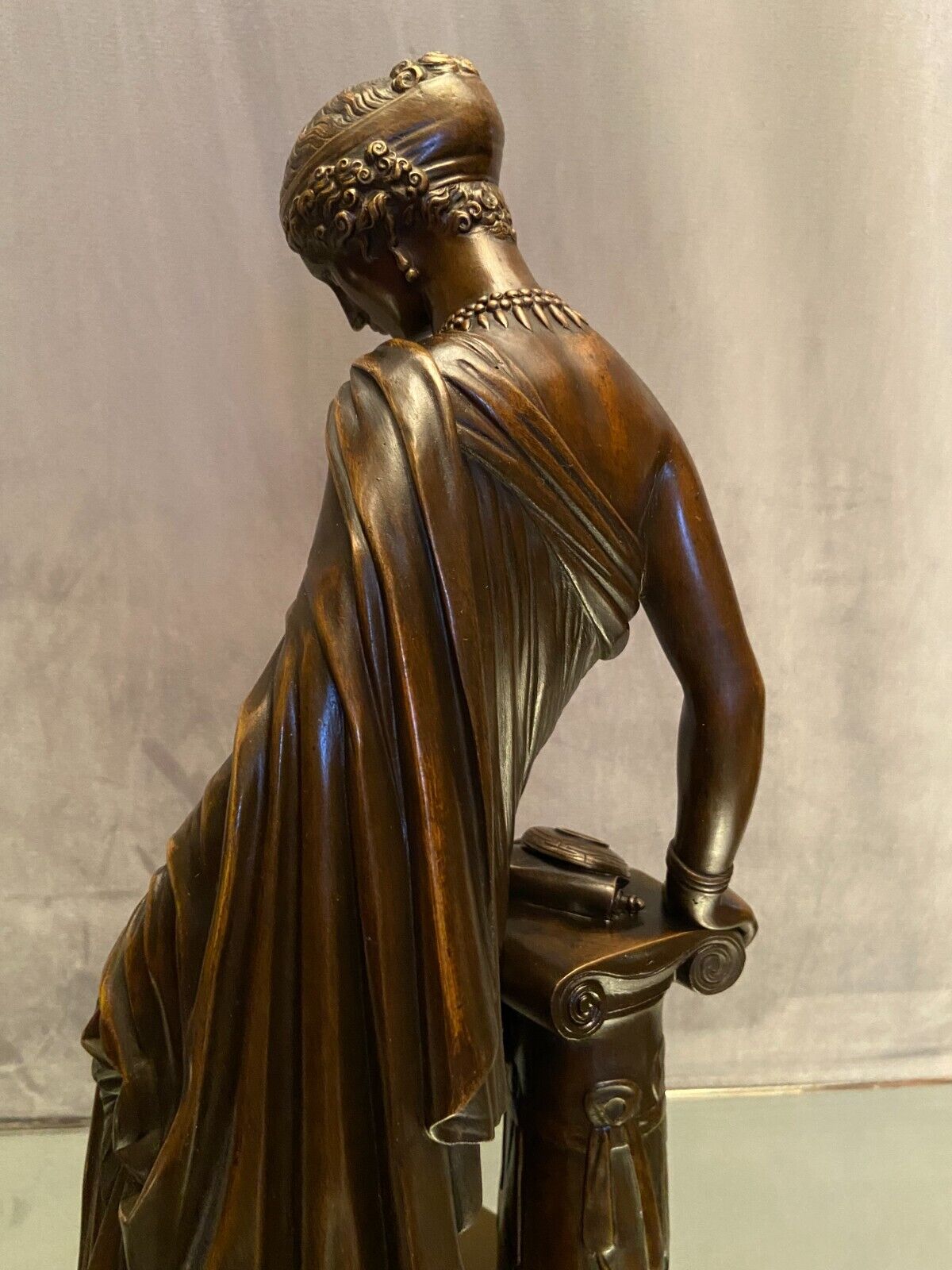 Superbe  sculpture XIXe Sapho debout  Bronze patiné daté 1848