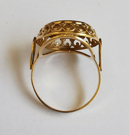 BAGUE EN OR PIÈCE OR 2 PESOS 1945