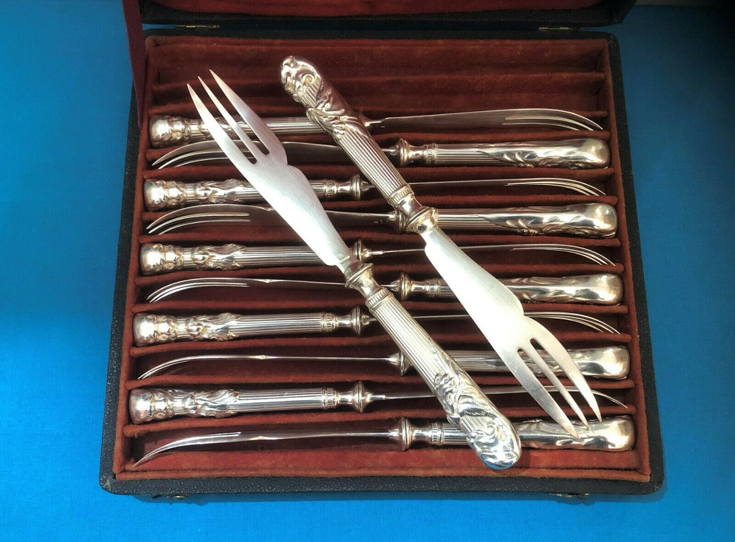 Ensemble de 12 fourchettes à melon CHRISTOFLE