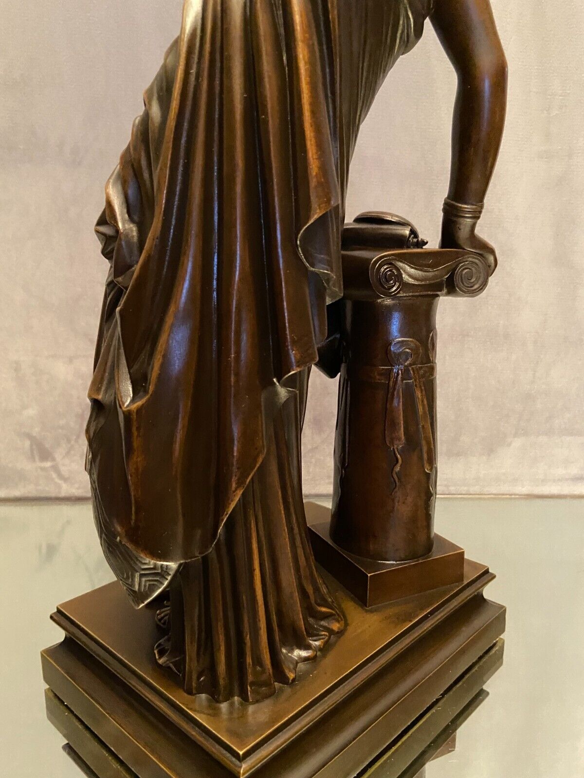 Superbe  sculpture XIXe Sapho debout  Bronze patiné daté 1848