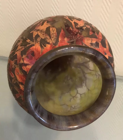 VASE DAUM NANCY ÉMAILLÉ