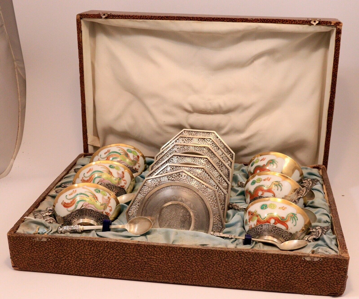 Service à thé argent porcelaine argent 1900