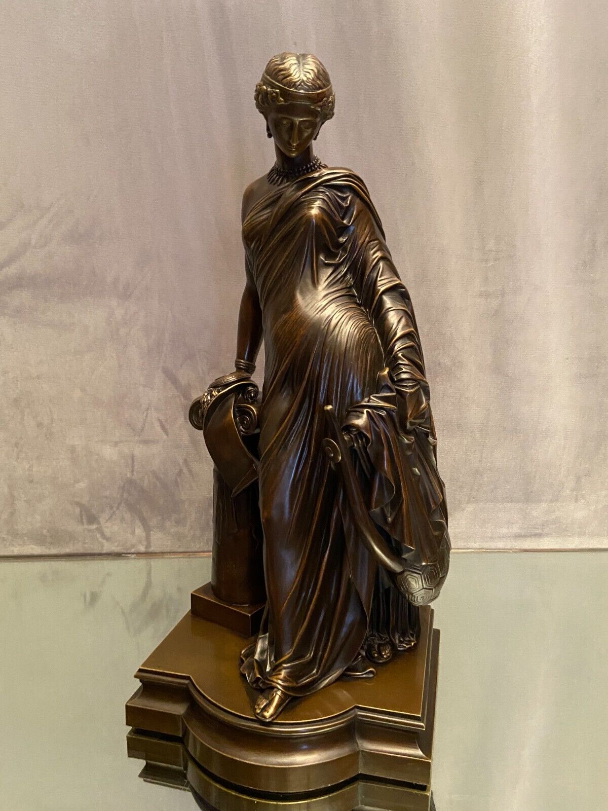 Superbe  sculpture XIXe Sapho debout  Bronze patiné daté 1848